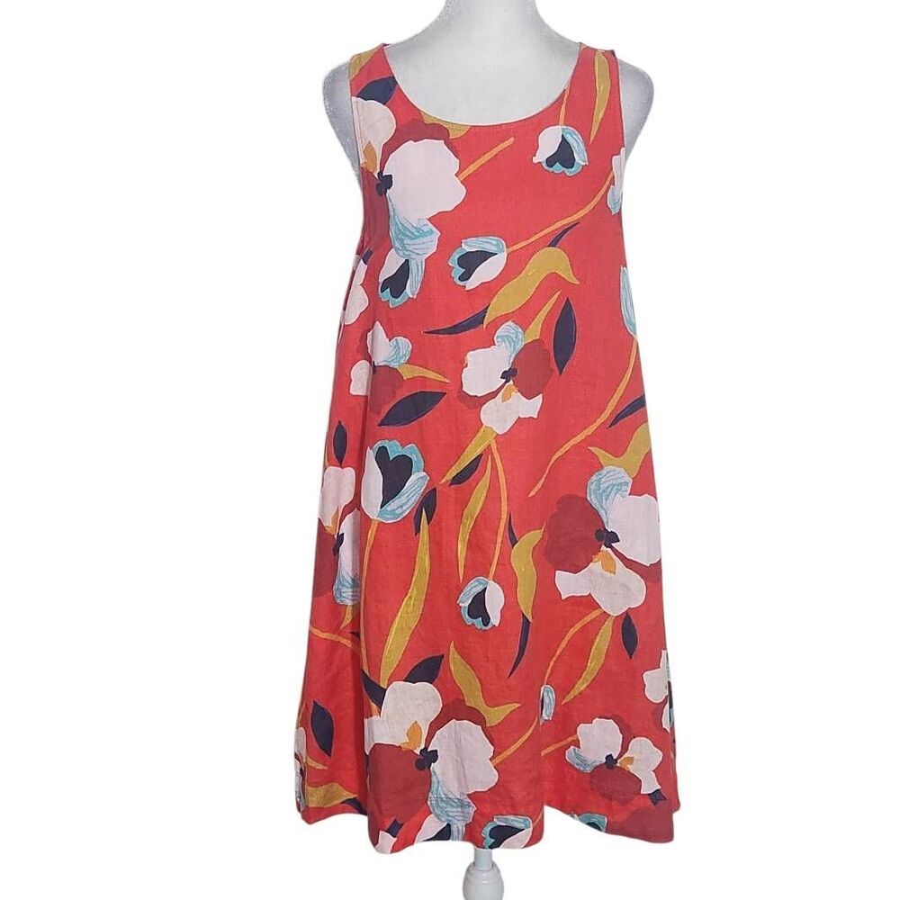 Sigrid Olsen Colorful Floral Linen Dress NWT XS Colorful Linen Dress - Picture 1 of 11